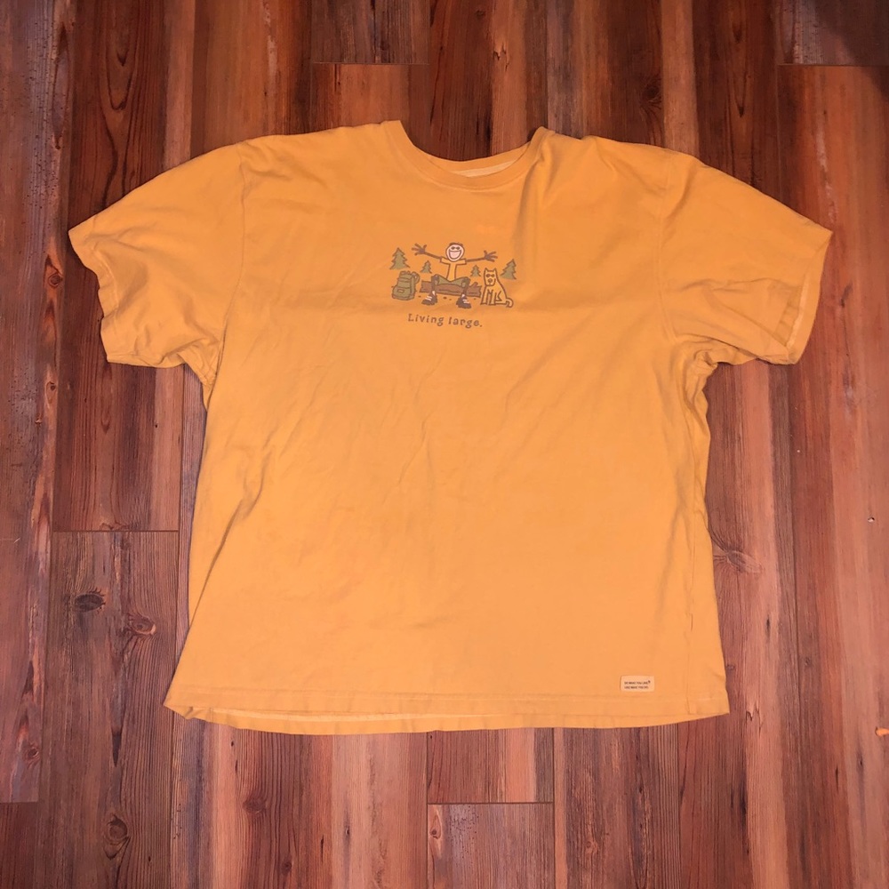Life is good yellow graphic t-shirt